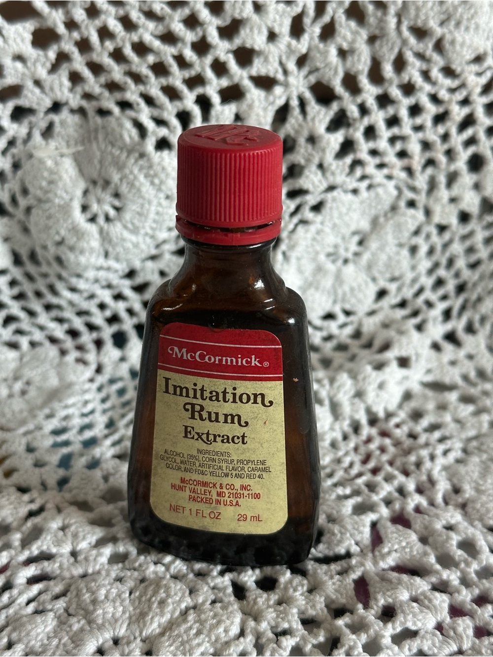 Vintage McCormick Imitation Rum Extract - retro kitchen prop/glass collector